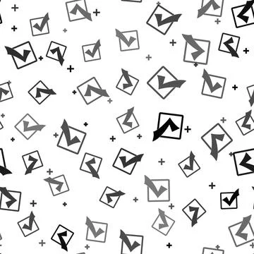 Black Check mark in a box icon isolated seamless pattern on white background 스톡 일러스트