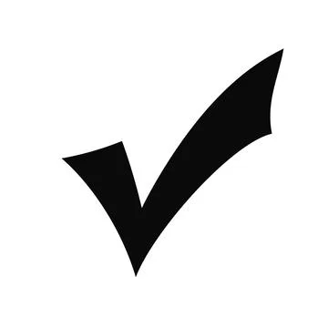 Black check mark icon sign Stock Illustration