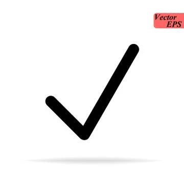 Black check mark icon. Tick symbol, tick icon vector illustration. Stock Illustration