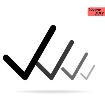 Black check mark icon. Tick symbol, tick icon vector illustration. Stock Illustration