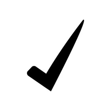 Black check mark icon. Tick symbol in black color, vector illustration. Stock Illustration