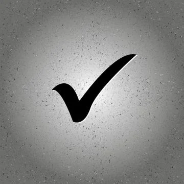 Black check mark icon. Tick symbol in black color, illustration. Rasterized c Stock Illustration