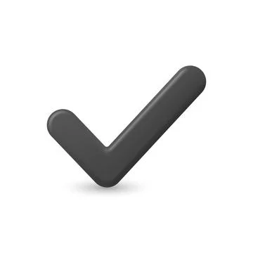 Black Check Mark, Vector Illustration. 3d Check Mark with Rounded Shape. Check Stockillustratie