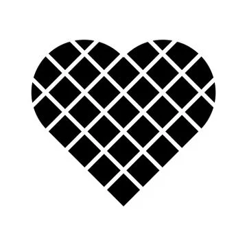 Black checkered heart. Square grid in diagonal arrangement. Simple flat vector イラスト素材