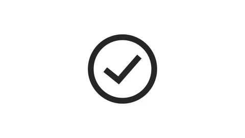 Black checkmark circle icon Stock Footage 329106324