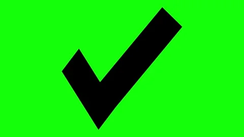 Black Checkmark Tick Popup Animation on Green Screen Background. Stock Footage 341814108