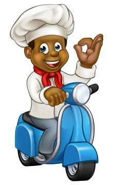 Black chef delivery service 2016 B3 無料イラスト素材