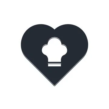 Black Chef hat icon isolated on white background. Cooking symbol. Cooks hat.. イラスト素材