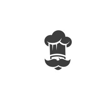 Black chef with mustache and hat vector illustration Stock Illustration