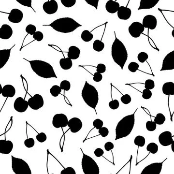 Black cherry  pattern Illustrazione stock