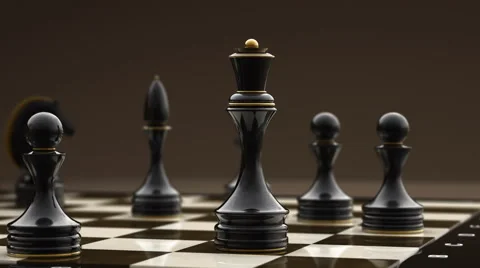 Black Chess on board Stock Footage 46859540