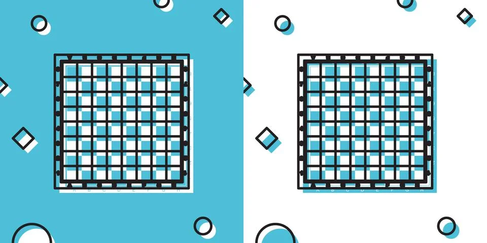 Black Chess board icon isolated on blue and white background. Ancient Stock Illustration