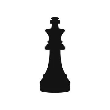 Black chess king icon vector isolated on white background. Stock Illustration