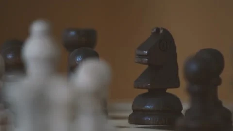 Black Chess Knight Stock Footage 132584494