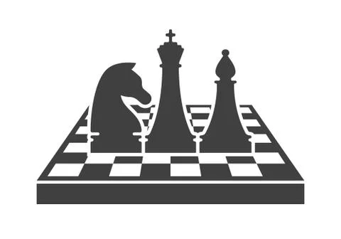 Black chess logo vector template Stock Illustration