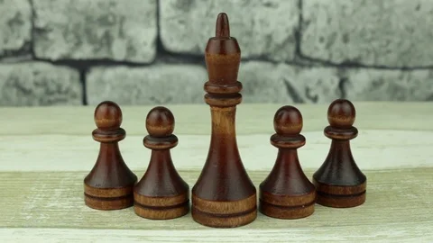 Black chess of a pawn and king Stock Footage 78338043