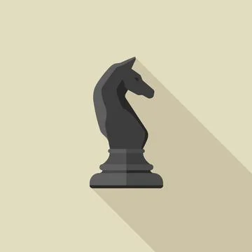 Black chess piece with shadow. Stock Illustration