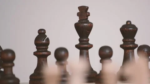 Black chess pieces Stock Footage 132584493