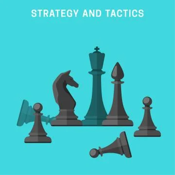 Black chess pieces Stock Illustration