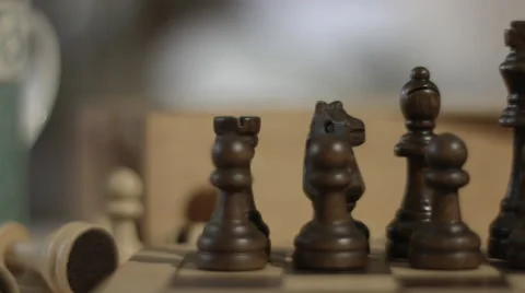 Black Chess Pieces Slider Stock Footage 52392394