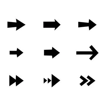 Black Chevron and Arrow Vector Icons Ilustración de archivo