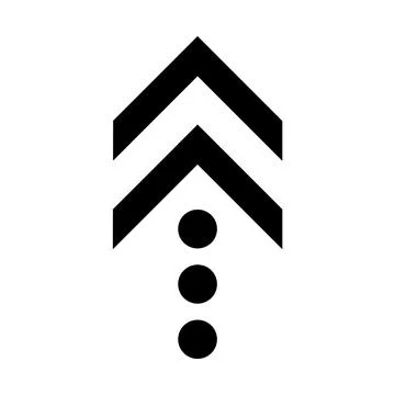 Black chevron arrow icon with dots isolated on transparent background Stock Illustration