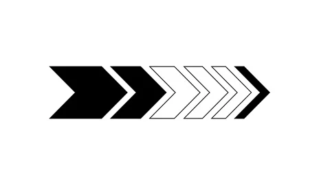 Black chevron arrows seamless loop animation with different sizes. Vídeos de archivo 317957688