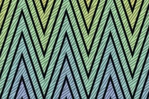 Black chevron lines repeat across cool green blue and purple tones creating a Stock Illustration