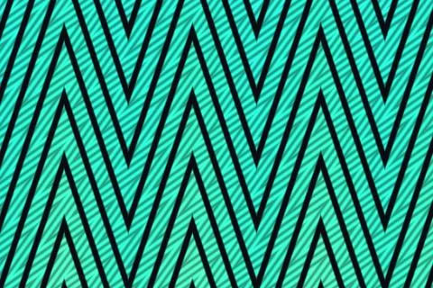 Black chevron lines repeat across a bright turquoise background creating a bold Stock Illustration