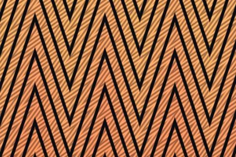 Black chevron lines repeat across a warm orange background creating a bold Stock Illustration