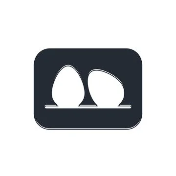 Black Chicken egg icon isolated on white background.  Vector 库存插图
