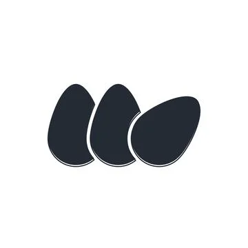 Black Chicken egg icon isolated on white background.  Vector Stock Illustration