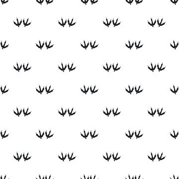 Black chicken footprints creating seamless repeating pattern background Stockillustratie