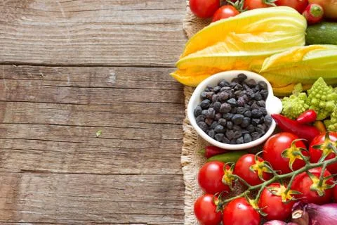 Black chickpea with vegetables Stock Photos