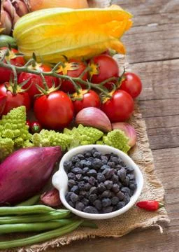 Black chickpea with vegetables Stock Photos