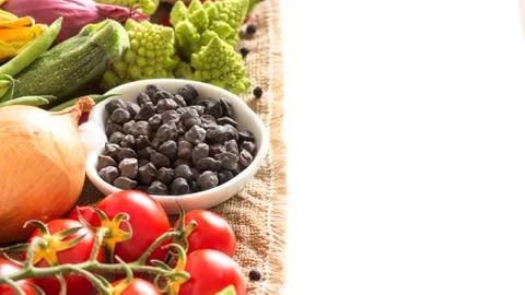 Black chickpea with vegetables Stock Photos