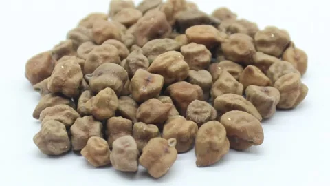 Black chickpeas on white background Stock Footage 141262265