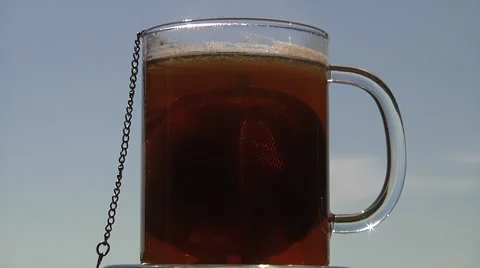 Black chinese Tea, blu sky. Stock Footage 49079060