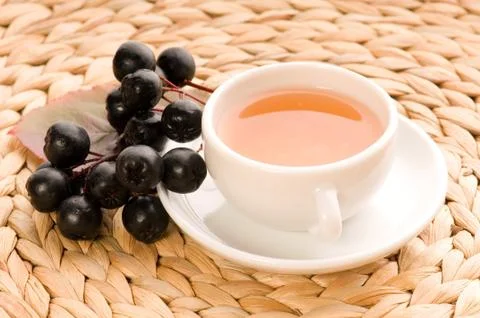 Black chokeberry tea Stock Photos