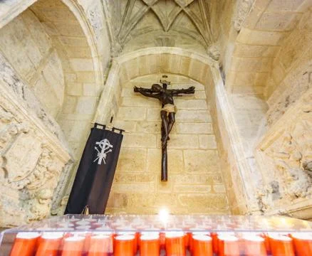 Black christ in the cross Foto stock