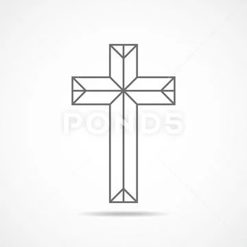 Black christian cross icon. Vector illustration.: Royalty Free #73543322