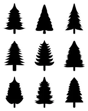 Black Christmas trees Stock Illustration
