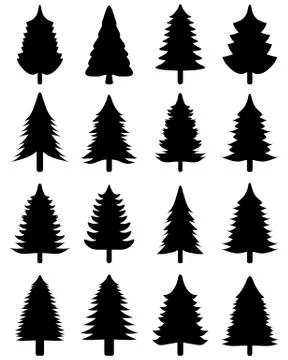 Black Christmas trees Stock Illustration