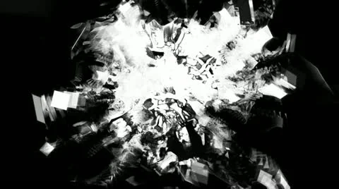 Black chromatic ice cube plasma spray with trails Stock Footage 22415023