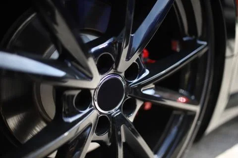Black Chrome Wheel Stock Photos