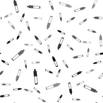 Black Cigarette icon isolated seamless pattern on white background. Tobacco.. Stock Illustration
