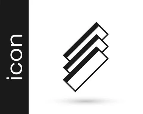 Black Cigarette rolling papers pack icon isolated on white background. Vector Stock Illustration