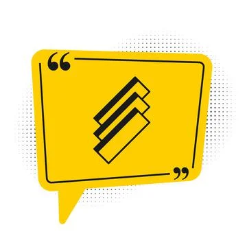 Black Cigarette rolling papers pack icon isolated on white background. Yellow Stock Illustration