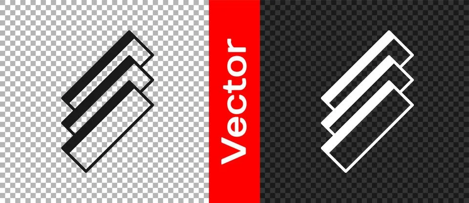 Black Cigarette rolling papers pack icon isolated on transparent background Stock Illustration