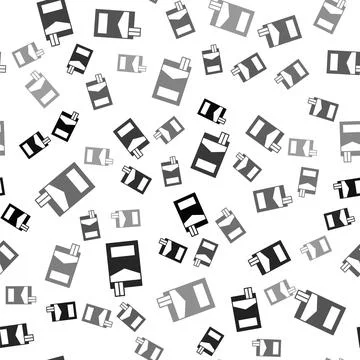Black Cigarettes pack box icon isolated seamless pattern on white background Stock Illustration